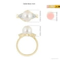 thumbnail image 5 of Angara Freshwater Cultured Pearl Bypass Ring with Diamond Trio in 14K Yellow Gold for Women | June Birthstone Jewelry for Her, 5 of 8