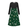 thumbnail image 2 of Little Toddler Girl Red Christmas Dress Cotton Long Sleeve Party Outfit Green 11-12 Years, 2 of 6