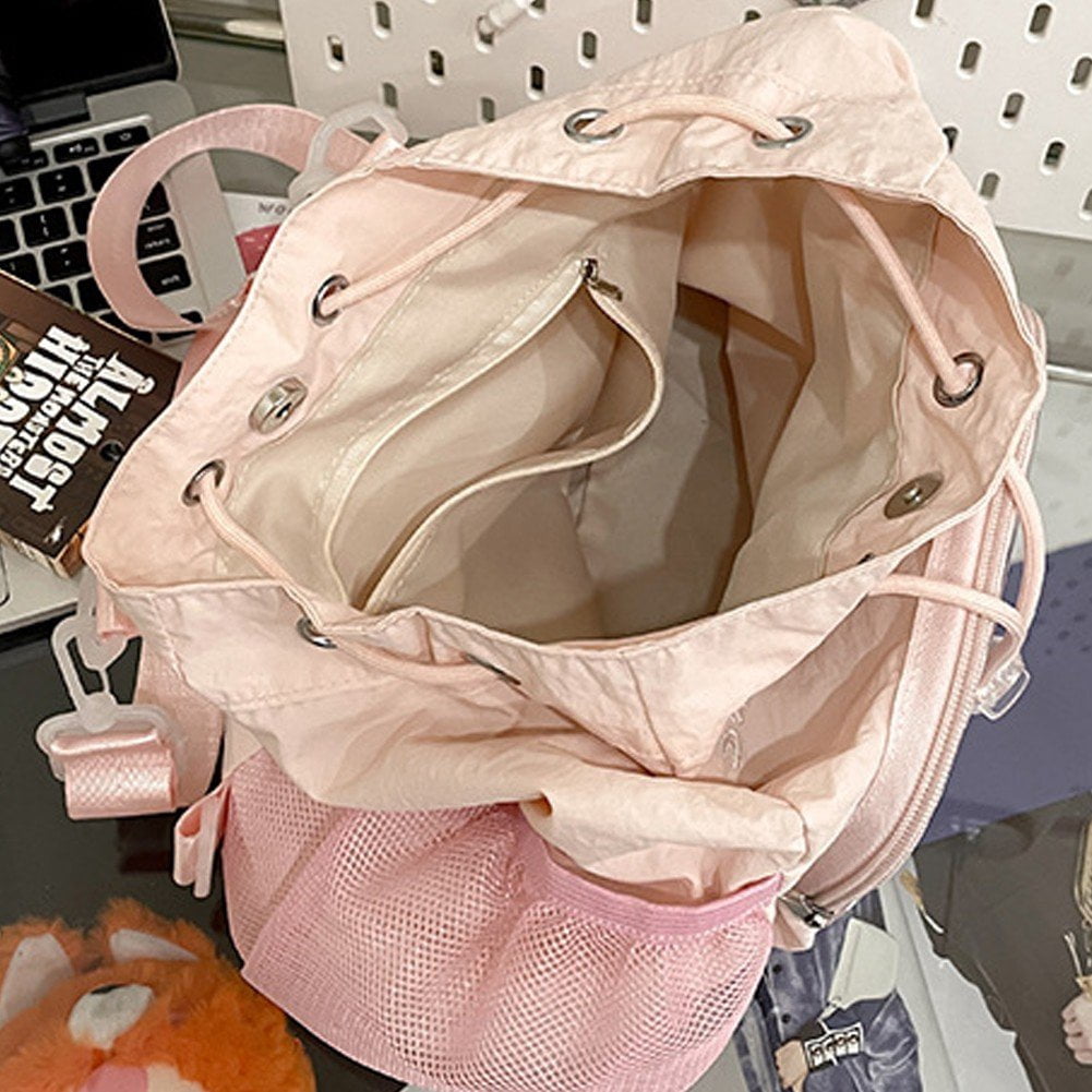 Slccxzc Ita Bag with Clear Windows for Women Pin Display Backpack Casual Daypack Heavy Duty Bookbag