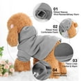 thumbnail image 4 of Dog Sweatshirt Hooded Pet Spring/Fall/Winter Clothes Warm Coat for Small and Medium Dogs Grey S, 4 of 7
