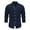 Dark Blue, variant on Mens Solid Button Shirts Business Casual Stand Collar Shirt Fall Winter Long Sleeve Tops Fashion Outgoing Clothes