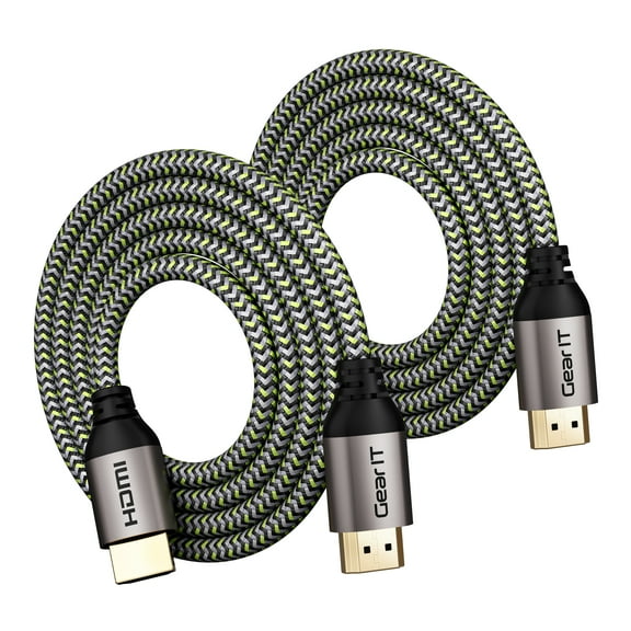 GearIT HDMI Cable (2-Pack / 3.3ft / 1m) High-Speed HDMI 2.0b, 4K 60hz, 3D, ARC, HDCP 2.2, HDR, 18Gbps - Nylon Braided Cord