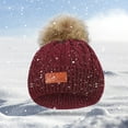 thumbnail image 5 of ICHUANYI Kids Hats with 1 Pom Pom Winter Warm Hat Cold Weather Knit Cute Beanie Cap, 5 of 7
