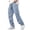 Light Blue, variant on Men Workwear Pants Drawstring Elastic Waist Cargo Pants Lightweight Straight Leg Hiking Trousers with Pockets