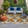 thumbnail image 2 of Sunflower Vintage Outdoor Rug for Patio/Deck/Porch, Non-Slip Large Area Rug 5 x 7 Ft, Fall Farmhouse Botanical Floral Indoor Outdoor Rugs Washable Area Rugs, Reversible Camping Rug Carpet Runner, 2 of 8