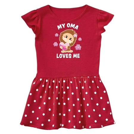 

Inktastic My Oma Loves Me with Bigfoot Gift Toddler Girl Dress