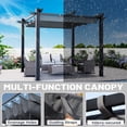 thumbnail image 6 of MELLCOM Retractable Pergola 10x10 Ft, Metal Shelter with Upgraded Sun Shade Canopy, Reinforced Frame Outdoor Pergola with Dual Adjustable Roof for Patio Garden Deck (Gray), 6 of 7
