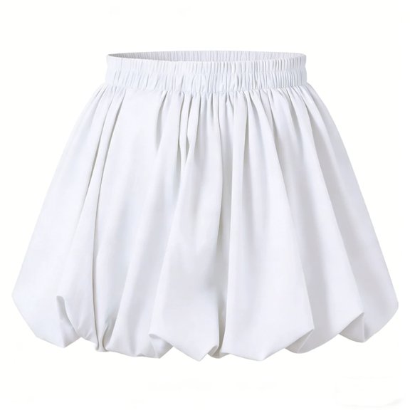 oqasdz Girls Skirts Summer Playful Ruffle Elastic Waist Solid Color Loose Skorts with Pockets for Toddler and Kid Party Birthday