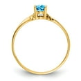 thumbnail image 2 of Solid 14k Yellow Gold 6x4mm Oval Blue Topaz Engagement Ring Size 8, 2 of 6