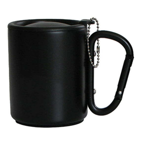 COOLHOOD Portable Carabiner Hook Handle Mug with Lid Outdoor Mug Camping Hiking Cup Insulated Mug