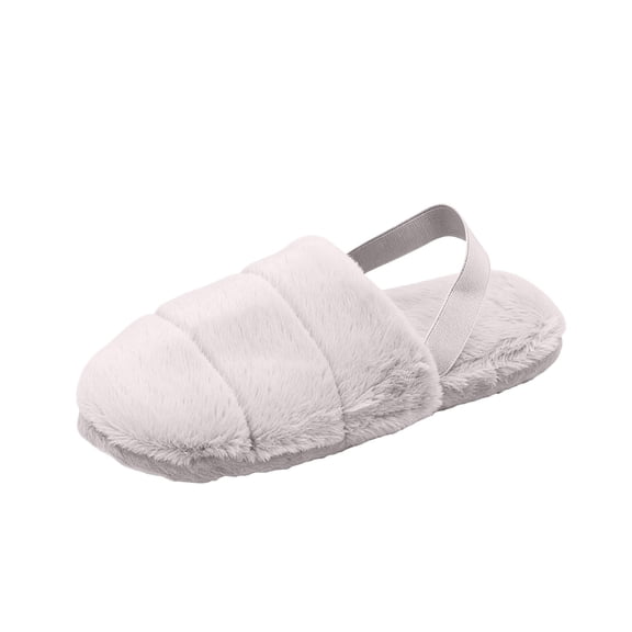 YgkuHd Women's Soft Fuzzy Closed Toe House Slippers with Back Strap Warm Cozy Indoor Bedroom Slide Slippers Winter