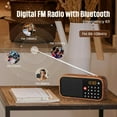 thumbnail image 3 of LEOTEC FM Radio with Bluetooth,Digital Radio,Portable Vintage Wood Table Alarm Clock,Best Reception,Type-C Charging, SOS/AUX/USB,Small Gifts, 3 of 7