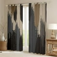 thumbnail image 2 of Feelyou Hippie Abstract Artwork Black Out Curtains, Watercolor Splash Striped Curtains Pack of 2 (42x63 Each), Black Brown Gray Bedroom Curtains, 2 of 6