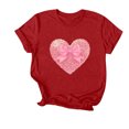 thumbnail image 2 of mihongmao Plus Size Valentine Shirts for Womens Printed Round Neck Short Sleeved Tshirt Red S, 2 of 3