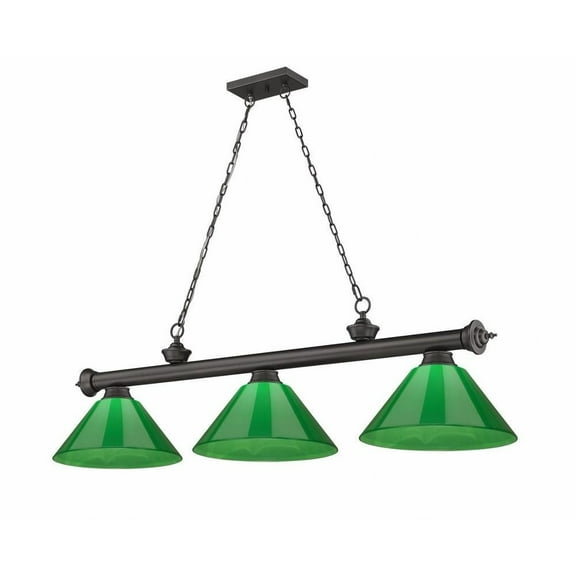 3 Light Billiard in Traditional and Classical Style-18.75 inches Tall and 14 inches Wide Bailey Street Home 372-Bel-4596665