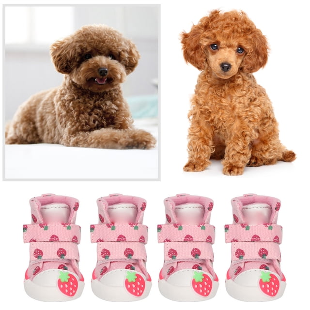 Zapatos Para Perros, Antideslizantes, Transpirables, Lindos Zapatos Para Cachorros, Lindos Zapatos De Fresa, Antideslizantes, Teddy Bichon Pomeranian, Perros
