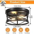 thumbnail image 4 of 2-Light Flush Mount Ceiling Light Fixture Industrial Black Metal Farmhouse Close to Ceiling Lights for Kitchen Bedroom Foyer, 4 of 7