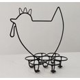 thumbnail image 1 of Dispensador de huevos Skelter, estante de metal con forma de pollo, soporte para huevos, cesta de almacenamiento de huevos, soporte para huevos vintage para cocina casera (negro), 1 of 5