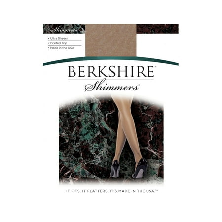Berkshire Spandex Pantyhose - Berkshire Women's Shimmers Ultra Sheer Control Top Pantyhose - Sandalfoot 4429