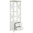 thumbnail image 3 of Hollis 4-shelf Wood Media Tower with Drawers Brown and White, 3 of 12
