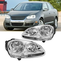 Nilight Headlight Assembly Compatible with 2005 2006 2007 2008 2009 2010 Volkswagen Jetta 2006-2009 VW Rabbit GTI Headlamp Chrome Housing Driver and Passenger Side