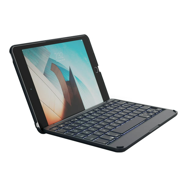 ZAGG Folio - Keyboard and folio case - backlit - Bluetooth QWERTY - black keyboard, black case - for Apple iPad mini 5 - Walmart.com