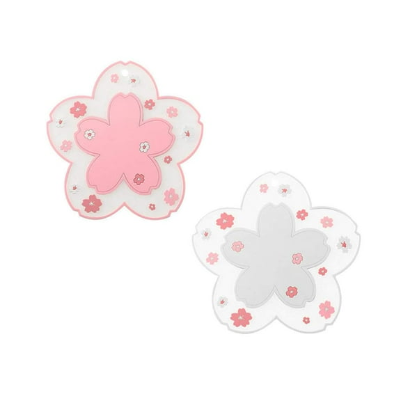 MengCat  2PCS  Sakura Coffee Cup Mat Kawaii Coaster Placemat for Desk Drink Table Decor Accessories