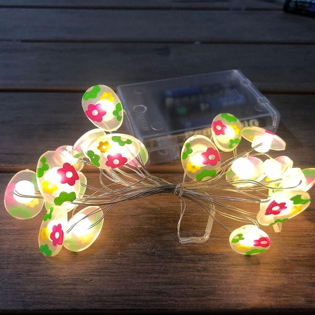 Conejito de Pascua Zanahoria Cadena de luz LED 2 m 20 luces Lámpara de hadas Alambre de cobre para el hogar Festival de Año Nuevo Decoración de fiesta Regalos Suministros para rega