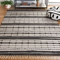 thumbnail image 2 of SAFAVIEH Striped Kilim Ottoline Striped Cotton Area Rug, Beige/Black, 4' x 6', 2 of 8