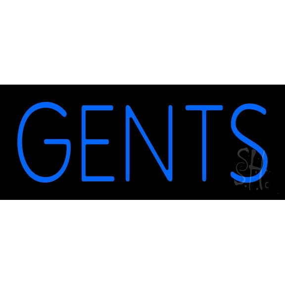 Gents Restroom LED Neon Sign 13 x 32 - inches, Clear Edge Cut Acrylic Backing, with Dimmer - Bright and Premium built indoor LED Neon Sign for Bar decor.