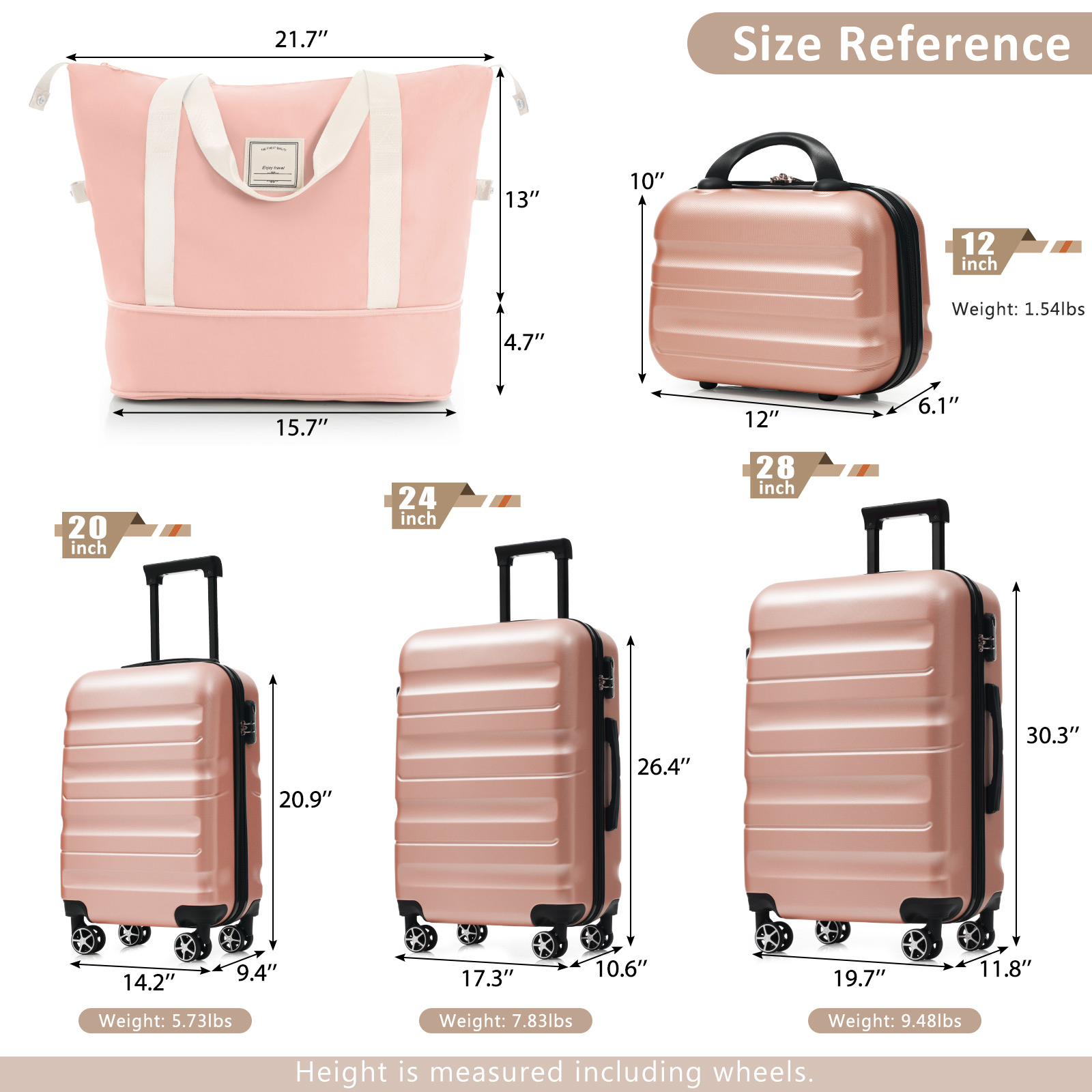 Hardshell ABS Luggage Set - Lightweight Dual Spinner Suitcases, Expandable Carry-On & Check-In, Organized Travel Solutions