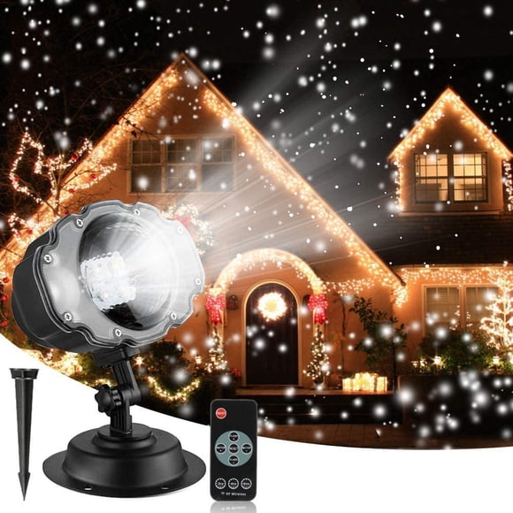 Christmas Snowfall Projector Lights, Syslux Indoor Outdoor Holiday Lights with Remote Control White Snow for Halloween Xmas Party Wedding Garden Landscape Decoration(Snow Spots)
