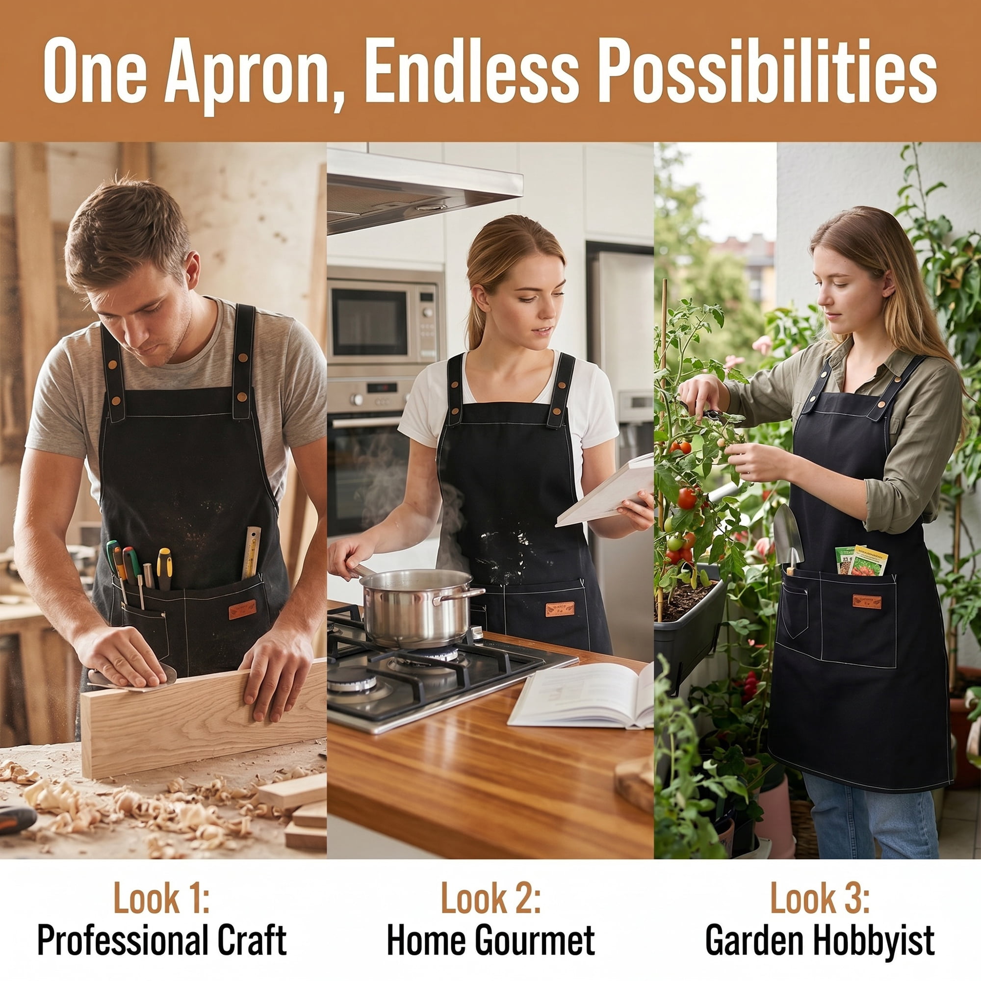 Unique Bargains Adjustable Long Waist Cooking Apron with Pocket for Home 26.4x29.5in Black