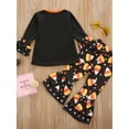 thumbnail image 2 of Toddler Baby Girls Halloween Clothes Outfits Long Sleeve Pumpkin Printed Top and Pants 2pcs Set, 2 of 6