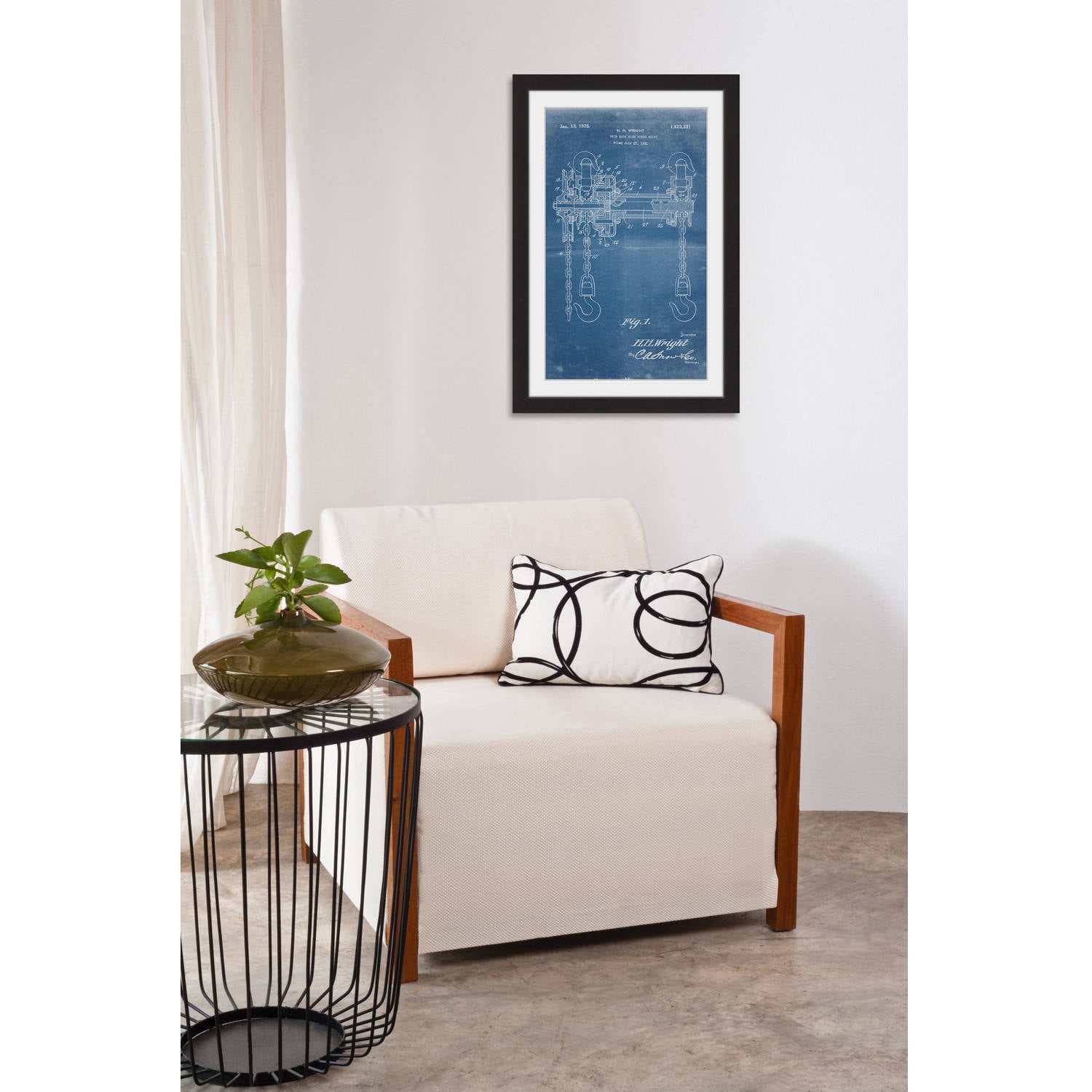"Hoist 1921 Blueprint" Framed Painting Art Print, 12" x 1.5"