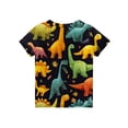 thumbnail image 3 of Abcomgle Girls Shirts Size 7-8 Crewneck Cat Floral Print Tshirt Short Sleeve Girls Shirts Summer Casual Cotton Tops,Saffron,12-13Years, 3 of 4