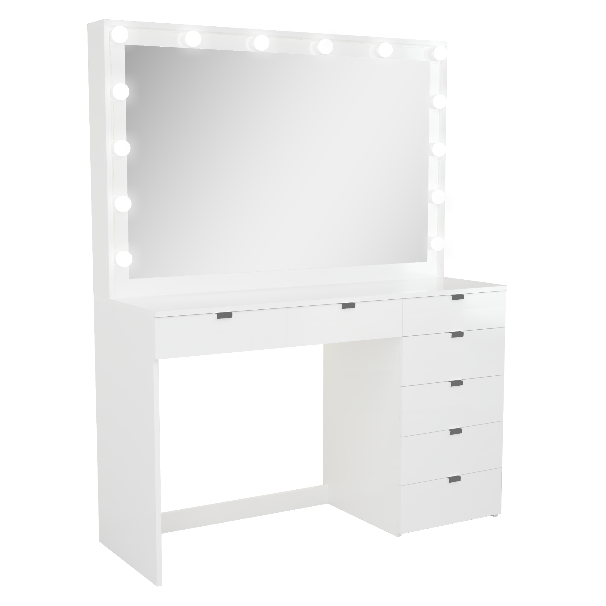 Ember Interiors Peggy Modern White Painted Vanity Table, Lights, USB Port, for Bedroom - image 4 of 6