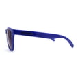 thumbnail image 3 of Kush Mens Retro Sport Keyhole Horn Rim Pop Color Plastic Sunglasses Navy Blue Mirror, 3 of 4