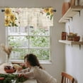 thumbnail image 6 of Sunflower Kitchen Valances for Windows 42x12 Inch Kitchen Curtains Valances Rod Pocket Farmhouse Floral Bee Brown Vintage Pink Yellow Bathroom Window Valances for Window Treatment Decor, 6 of 6