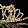 thumbnail image 2 of 1pc Girl's Birthday Tiara Crystal Rhinestone Birthday Tiara Queen Crowns Headband With Hair Combs Clip For 30th，Gold, 2 of 4
