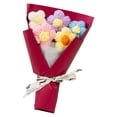 thumbnail image 2 of Six Color Puff Flower Mini Bouquet - Sweet & Fresh Tabletop Ornament Crochet Flower Bouquet Handmade Knitted Bouquet for Girlfriend Wedding Mother's Day Birthday Home Decor(Red), 2 of 9