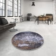 thumbnail image 3 of Ahgly Company Indoor Rectangle Mid-Century Modern Charcoal Blue Oriental Area Rugs, 2' x 4', 3 of 6
