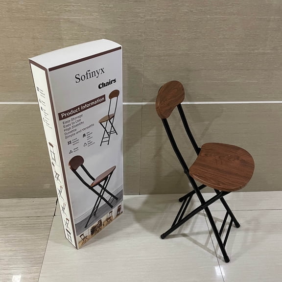Sofinyx chairs,Folding Bamboo Bar Stools, 24-inch Kitchen Counter Height Stools with Backrest, Portable Bar Chairs for Home Kitchen Island Breakfast
