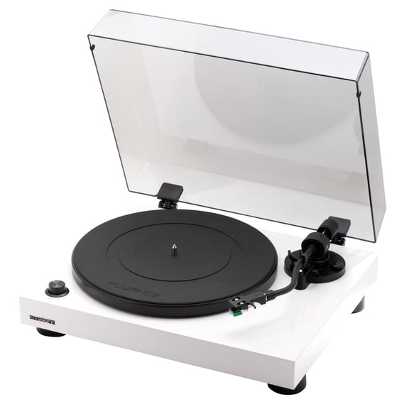 Fluance RT81 Elite High Fidelity Vinyl Turntable Record Player with Audio Technica AT95E Cartridge, Belt Drive, Built-in Preamp, Adjustable Counterweight, High Mass MDF Wood Plinth - Piano White
