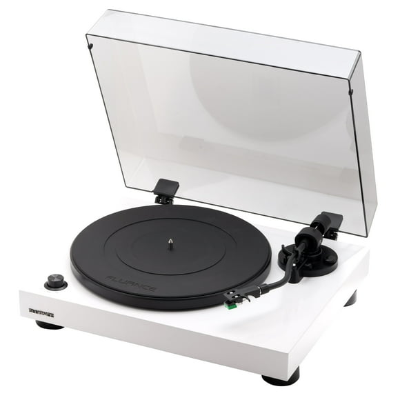 Fluance RT81 Elite High Fidelity Vinyl Turntable Record Player with Audio Technica AT95E Cartridge, Belt Drive, Built-in Preamp, Adjustable Counterweight, High Mass MDF Wood Plinth - Piano White