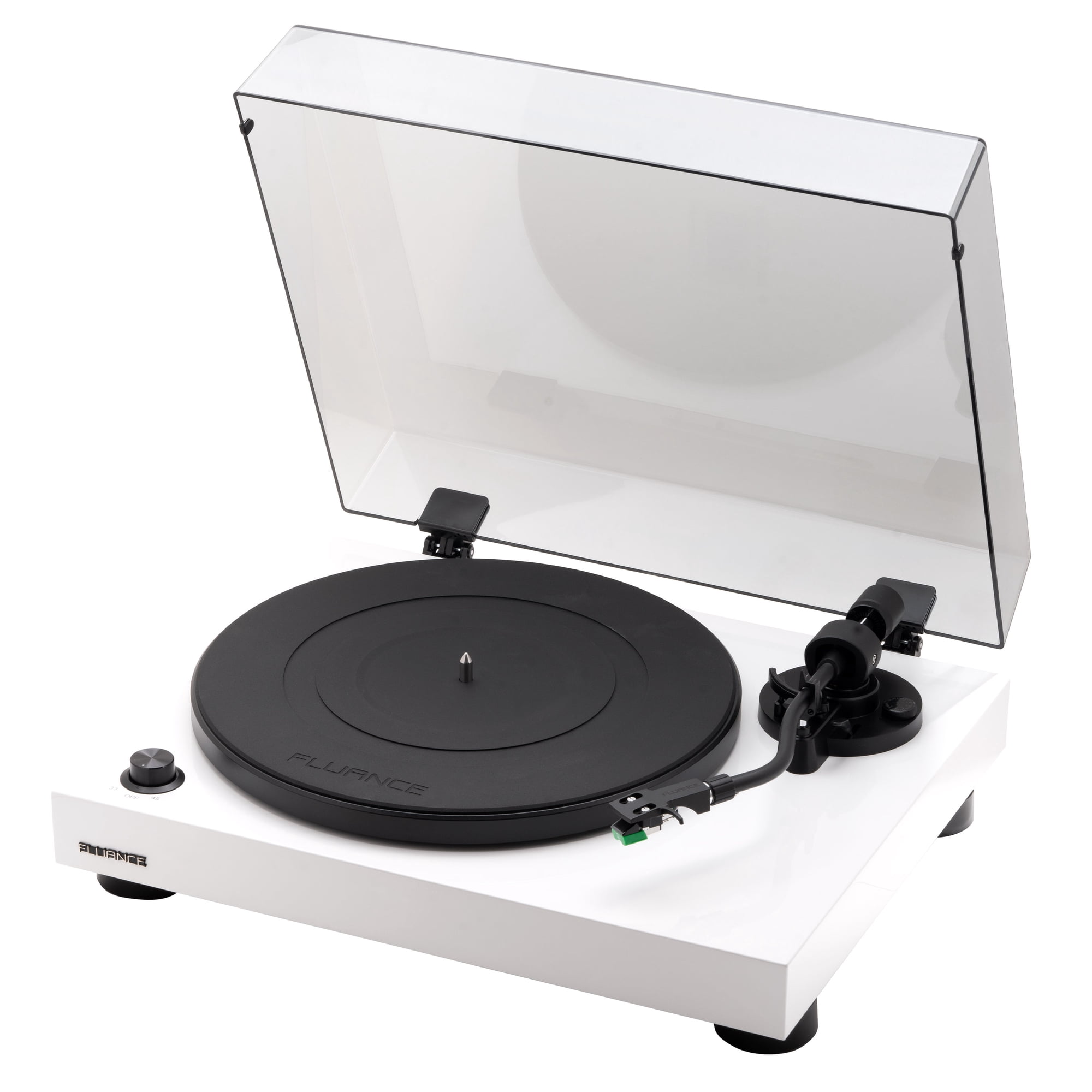 Fluance RT81 Elite High Fidelity Vinyl Turntable Record Player with Audio Technica AT95E Cartridge, Belt Drive, Built-in Preamp, Adjustable Counterweight, High Mass MDF Wood Plinth - Piano White