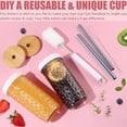 thumbnail image 6 of 2 Pcs Glass Cups Set - 24Oz Mason Jar Drinking Glasses with Bamboo Lids & Straws, 6 of 7