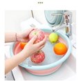 thumbnail image 3 of XISOBO Portable foldable silicone wash basin (blue powder, medium size), 3 of 5