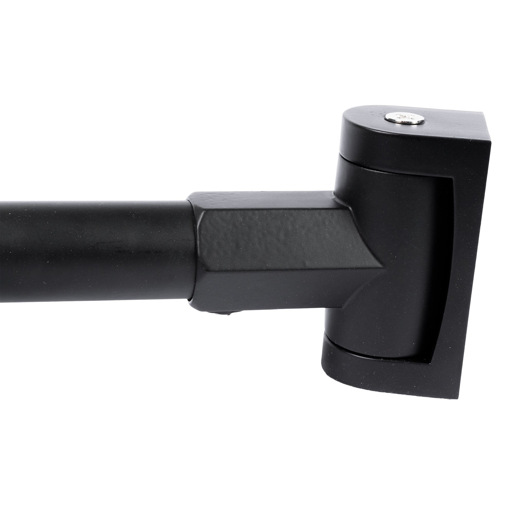 JS Double Curved Matte Black Finish Aluminum Shower Rods with Zinc