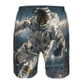 thumbnail image 3 of Balery Astronaut Soccer Field Traje de Baño Estilo Hawaiano para Hombre, Shorts de Secado Rápido con Bolsillos-Medium, 3 of 6